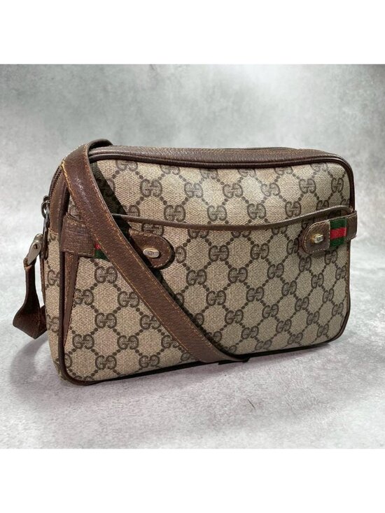 Gucci Handbags - Gucci GG Sherry Line Shoulder Bag Brown Logo
